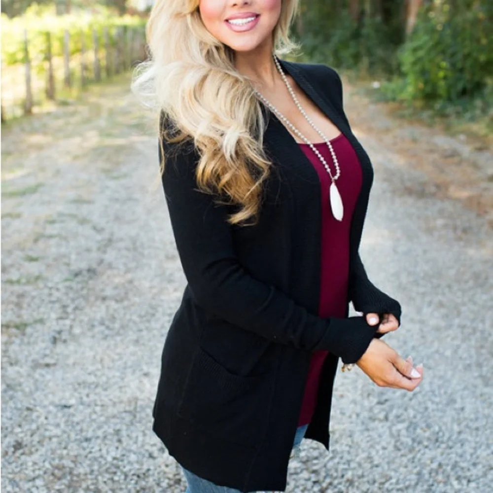 women cover up cardigan sweater tops with pockets